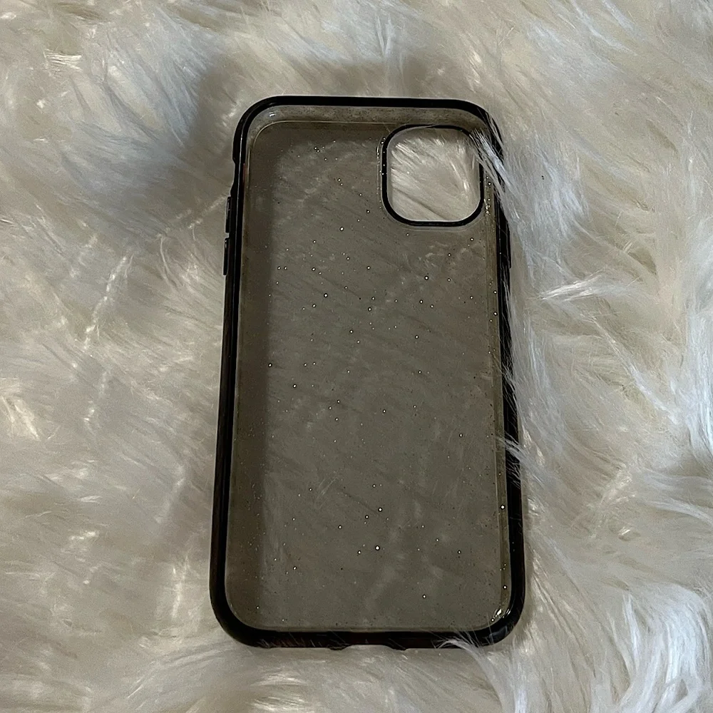 Iphone 11 pro lifeproof phone case sheer black with silver sparkles